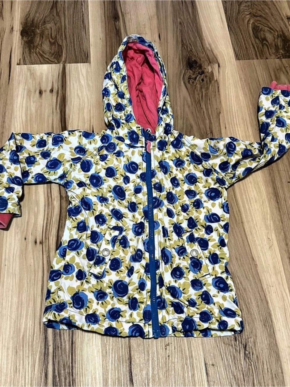 mini boden Girls Floral Rain Jacket Size 3-4Y Like New